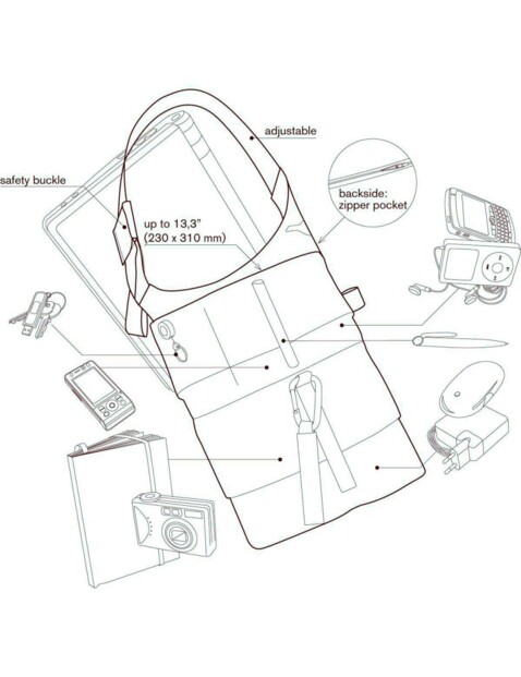 SlotBaron laptoptas 13 inch in A4-formaat