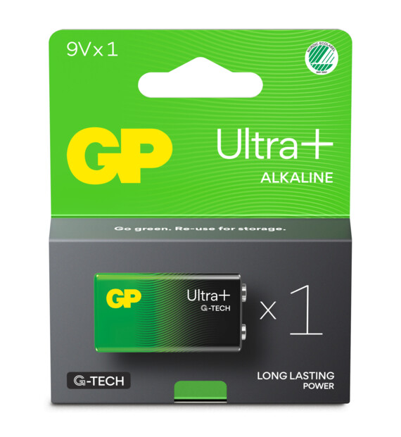 GP Ultra+ 9V 6LF22 alkaline batterij