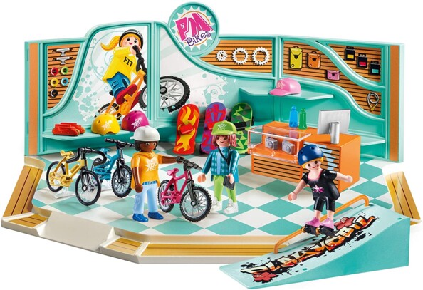 PLAYMOBIL Bike & Skate Shop met ramp en accessoires