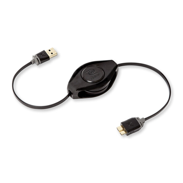 Retrak USB 3.0 Type-A naar Micro-B intrekbare kabel