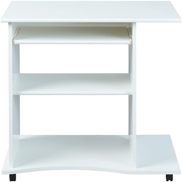 Compact en praktisch werken met het PEPE computerbureau op wielen in wit