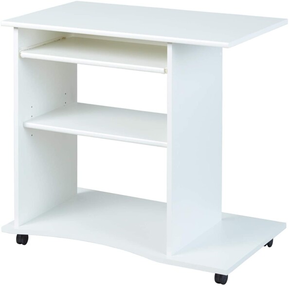 Compact en praktisch werken met het PEPE computerbureau op wielen in wit