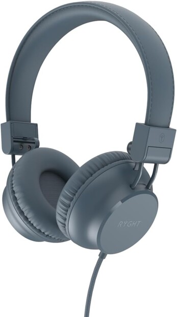 Comfortabel luisteren en bellen met de Ryght NIMA bedrade headset in blauw grijs