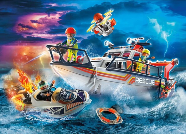 Playmobil City Action - Reddingswerker op zee met boot en speedboot
