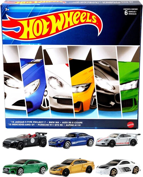 Hot Wheels Coffret 6 Véhicules Euro met Europese sportwagens