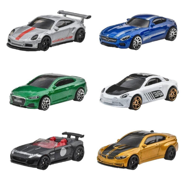 Hot Wheels Coffret 6 Véhicules Euro met Europese sportwagens