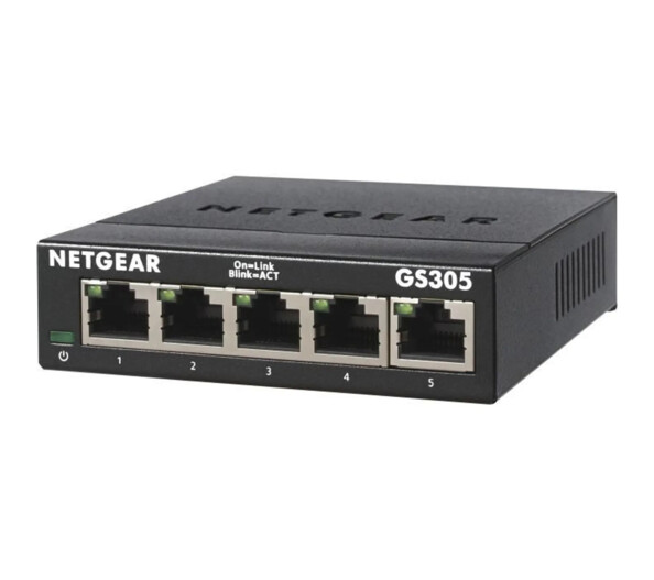 Snelle en stabiele netwerkuitbreiding met de NETGEAR GS305 5-poorts gigabit swit