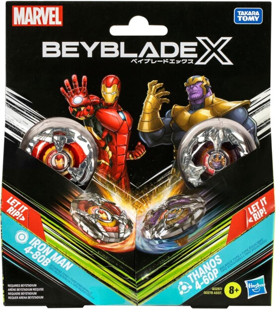 Hasbro Beyblade X Marvel - tollen Iron Man 4-80B vs Thanos 4-60B