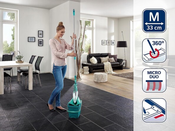 Leifheit Clean Twist Disc Mop Ergo set met emmer en wringmop