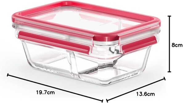 Tefal MasterSeal Glass rechthoekige vershouddoos 0,8 L met verdeler