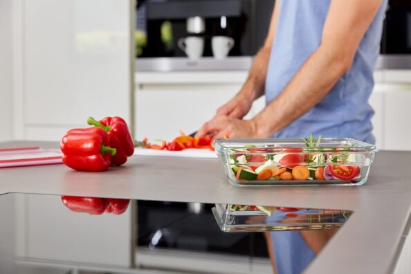 Tefal MasterSeal Glass rechthoekige vershouddoos 0,8 L met verdeler