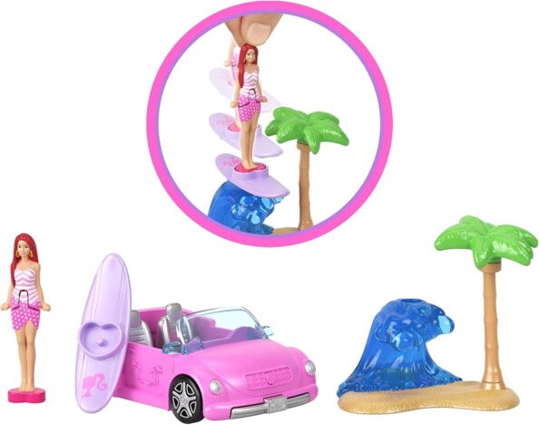 Mattel Mini BarbieLand set met 4 poppen en 4 voertuigen