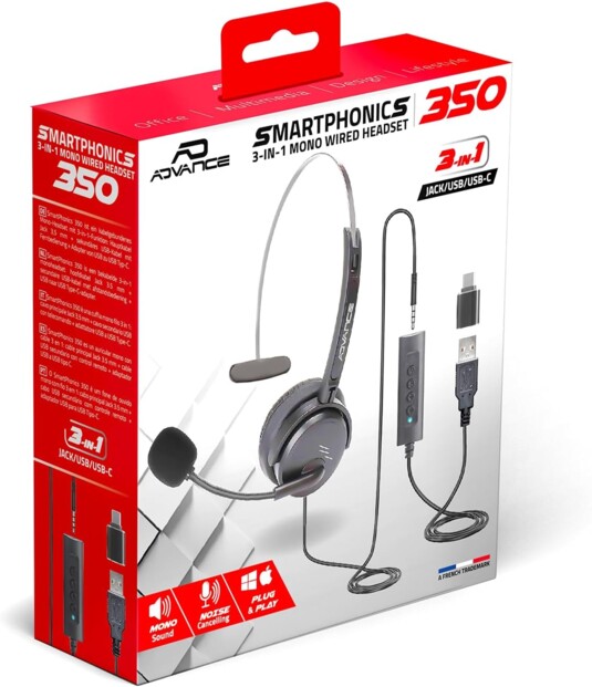 Advance Smartphonics 350 mono headset met microfoon