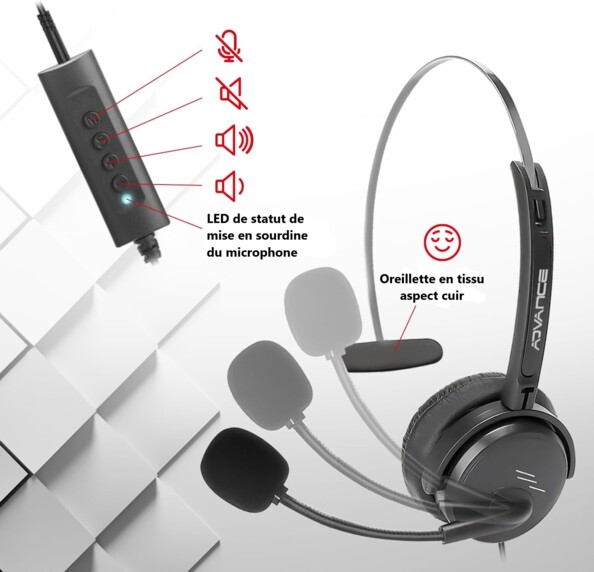 Advance Smartphonics 350 mono headset met microfoon