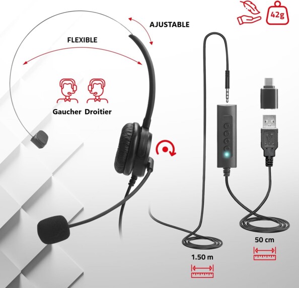 Advance Smartphonics 350 mono headset met microfoon