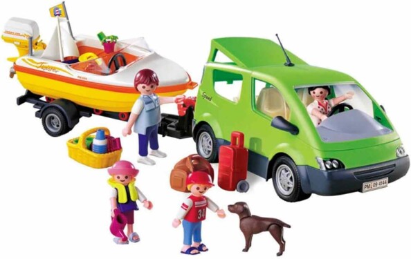 Playmobil Family Fun  familieauto met aanhanger voor boottransport