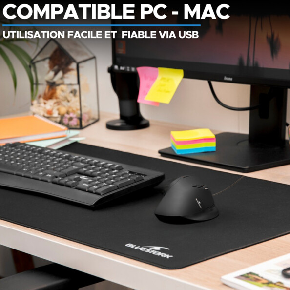 M-W-ERGO ergonomische optische muis met kabel – 7600 dpi