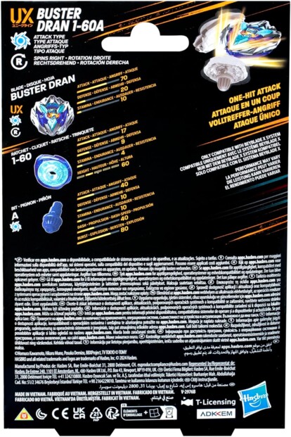 Beyblade X Buster Dran 1-60A UX starterset met tol en launcher