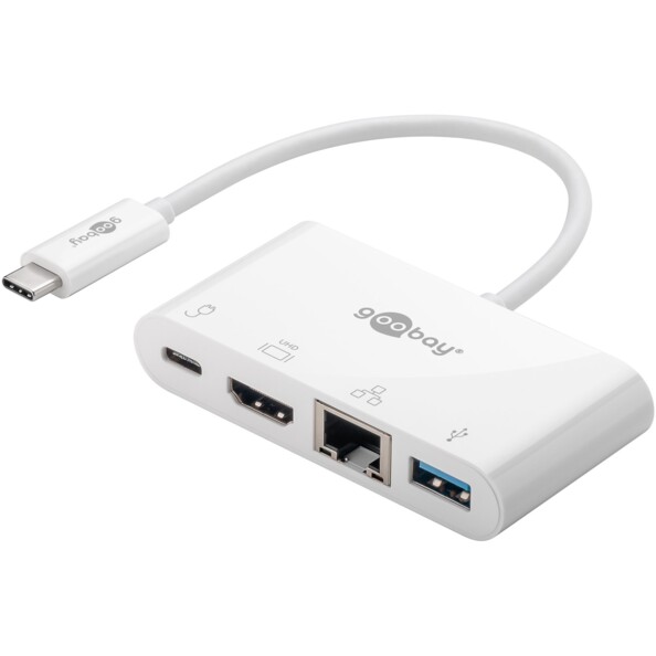 USB-C multiport adapter met HDMI, Gigabit Ethernet, USB-A en USB-C PD