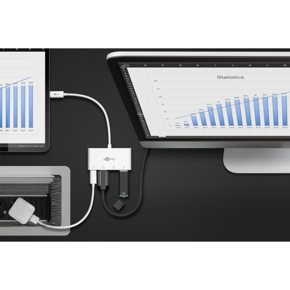 USB-C multiport adapter met HDMI, Gigabit Ethernet, USB-A en USB-C PD