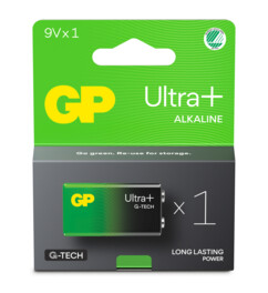 GP Ultra+ 9V 6LF22 alkaline batterij