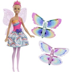 Barbie Dreamtopia Fée Papillon Blonde pop met fladderende vleugels