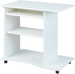 Compact en praktisch werken met het PEPE computerbureau op wielen in wit