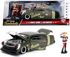 Jada 1951 Mercury modelauto met Harley Quinn actiefiguur