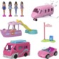 Mattel Mini BarbieLand  set met 4 poppen en 4 voertuigen